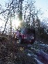 Climbing icy hill